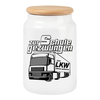 LKW Fahrer,LKW ,Trucker Fun Shirt,......fahren(25) - Keksdose mit Holzdeckel - Weiß - Vorne