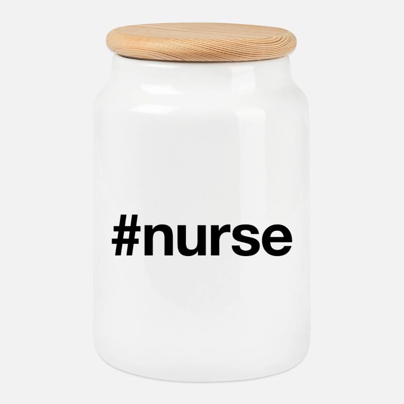 NURSE Hashtag Krankenschwester - Keksdose mit Holzdeckel - Weiß