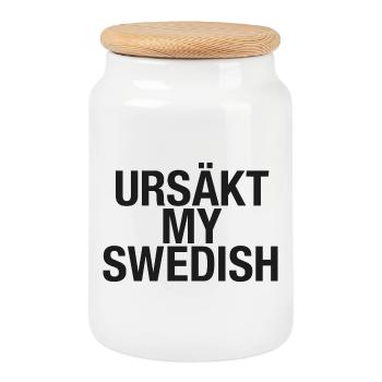 Schwedische Sprache Sweden Schweden Schwedisch - Keksdose mit Holzdeckel - Weiß - Vorne