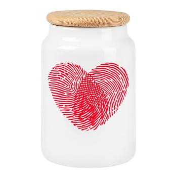 Amour Amour Amour Saint-Valentin Fiancé couple - Boîte à biscuits avec couvercle en bois - blanc - Devant