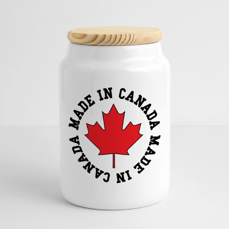 Made in Canada – Maple Leaf Statement Cookie Jar with Wooden Lid