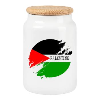 District de Palestine - Boîte à biscuits avec couvercle en bois - blanc - Devant