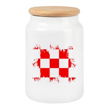 Croatia croatia - Cookie Jar with Wooden Lid - white - Front
