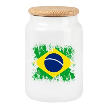 Brasilien Brasilien - Keksdose mit Holzdeckel - Weiß - Vorne