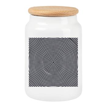 Modèle d’hypnose - Boîte à biscuits avec couvercle en bois - blanc - Devant