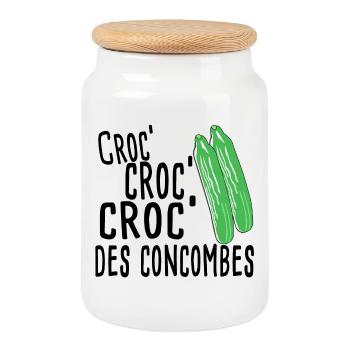 Concombres vert lime Minimaliste - Boîte à biscuits avec couvercle en bois - blanc - Devant