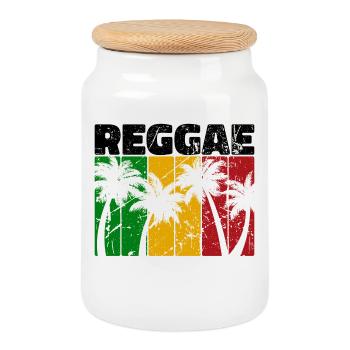 Reggae Caraïbes Jamaïque Reggae Music Music Vintage - Boîte à biscuits avec couvercle en bois - blanc - Devant