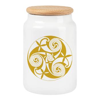 Symbole de la nature - Boîte à biscuits avec couvercle en bois - blanc - Devant