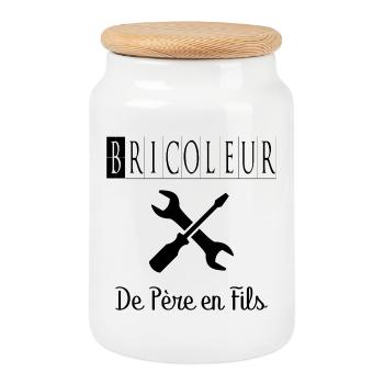 Bricoleur de Père en Fils Bricolage Outils - Boîte à biscuits avec couvercle en bois - blanc - Devant