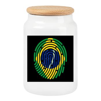 Brésil Brésil Rio de Janeiro Copacabana Amazona - Boîte à biscuits avec couvercle en bois - blanc - Devant