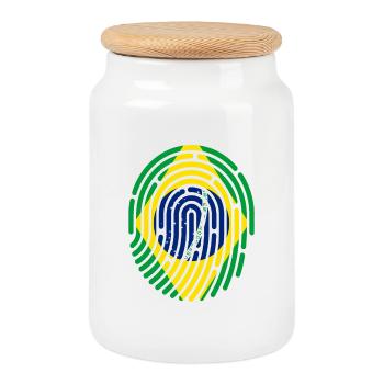 Brésil Brasil Rio de Janeiro Copacabana Amazona - Boîte à biscuits avec couvercle en bois - blanc - Devant