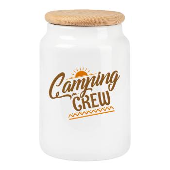 Camper Camping Crew Team - Keksdose mit Holzdeckel - Weiß - Vorne