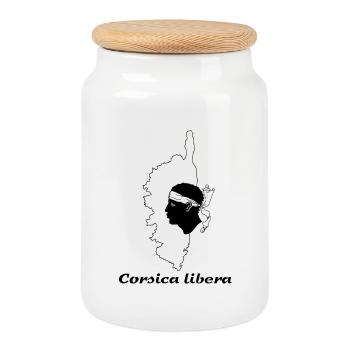 Corsica - Cookie Jar with Wooden Lid - white - Front