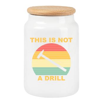 This Is Not A Drill Funny Handyman - Boîte à biscuits avec couvercle en bois - blanc - Devant