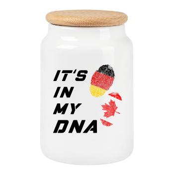 It is in my DNA Germany and Canada - Cookie Jar with Wooden Lid - white - Front