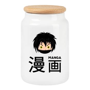 Manga filles Anime Hentai Ecchi Waifu Japon Chine - Boîte à biscuits avec couvercle en bois - blanc - Devant