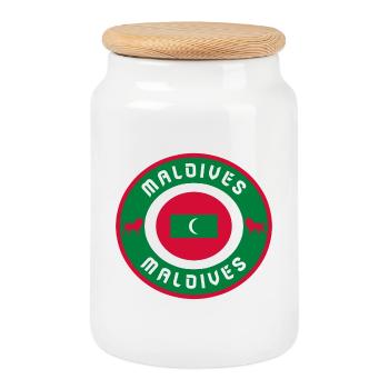 Cercle maldives / Idée de cadeau - Boîte à biscuits avec couvercle en bois - blanc - Devant