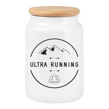 Ultra Running - Keksdose mit Holzdeckel - Weiß - Vorne