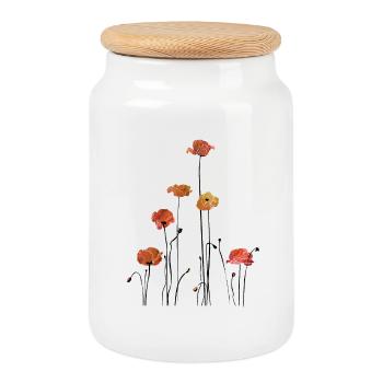 Mohnblume Klatschmohn - Keksdose mit Holzdeckel - Weiß - Vorne