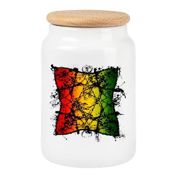 Abstraction de la feuille rasta avec dégradé - Boîte à biscuits avec couvercle en bois - blanc - Devant