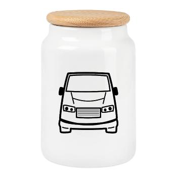 Transporter Van - Keksdose mit Holzdeckel - Weiß - Vorne