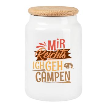 Mir Reichts Ich Geh Campen - Keksdose mit Holzdeckel - Weiß - Vorne