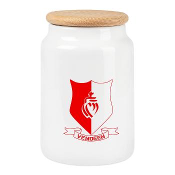 vendée - Boîte à biscuits avec couvercle en bois - blanc - Devant