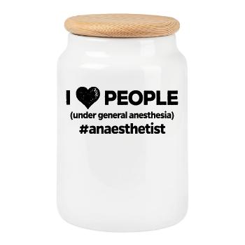 Anesthesia general anesthesia anesthetic surgery - Cookie Jar with Wooden Lid - white - Front