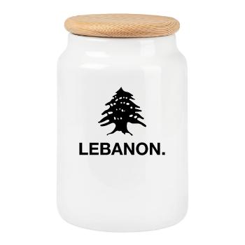 Libanon Beirut Libanese Libanesin Libanesisch LBN - Keksdose mit Holzdeckel - Weiß - Vorne