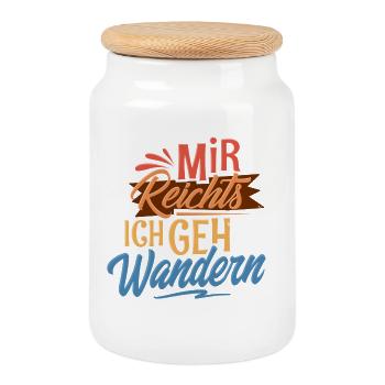 Wandern - Keksdose mit Holzdeckel - Weiß - Vorne