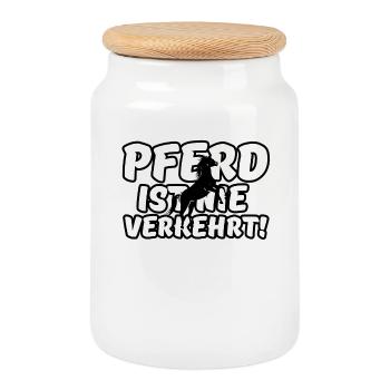Pferd Reiten Reiter Tier Sprüche - Keksdose mit Holzdeckel - Weiß - Vorne