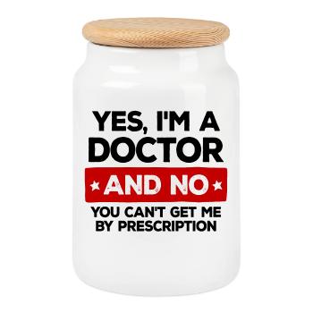 Doctor physician specialist emergency doctor assistant doctor job - Cookie Jar with Wooden Lid - white - Front