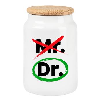 Doctor Statement Doctor Specialist Emergency Doctor Occupation Job - Cookie Jar with Wooden Lid - white - Front