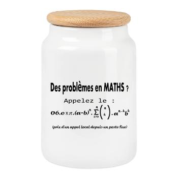 problème math - Boîte à biscuits avec couvercle en bois - blanc - Devant