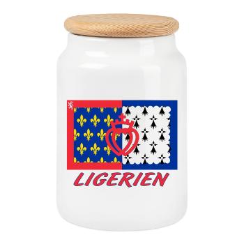 Ligérien - Boîte à biscuits avec couvercle en bois - blanc - Devant