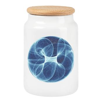 Watercolor art graphic painting picture chaos 9505ice - Cookie Jar with Wooden Lid - white - Front
