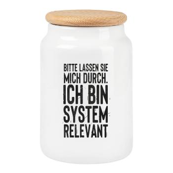 Systemrelevant - Keksdose mit Holzdeckel - Weiß - Vorne