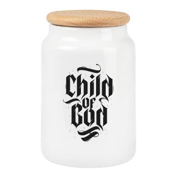 Enfant de Dieu - Boîte à biscuits avec couvercle en bois - blanc - Devant