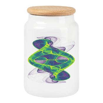 Watercolor art graphic painting picture chaos 6552vir - Cookie Jar with Wooden Lid - white - Front