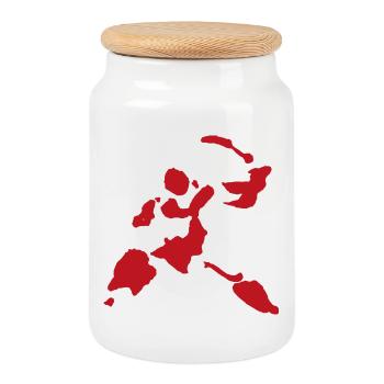 Blood splatter heavy fighter warrior figure - Cookie Jar with Wooden Lid - white - Front