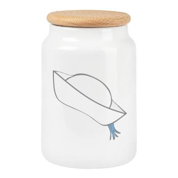 meilleur homme de mode d’été, casquette de marin - Boîte à biscuits avec couvercle en bois - blanc - Devant