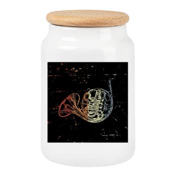 Clairon - Boîte à biscuits avec couvercle en bois - blanc - Devant
