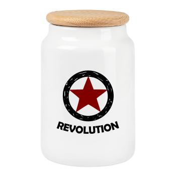 Socialisme et révolution - Boîte à biscuits avec couvercle en bois - blanc - Devant