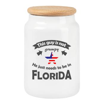 Floride USA - Boîte à biscuits avec couvercle en bois - blanc - Devant