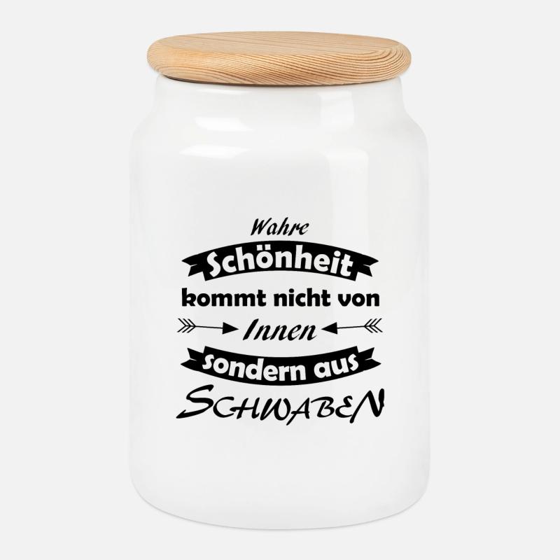 Schwabe - Keksdose mit Holzdeckel - Weiß