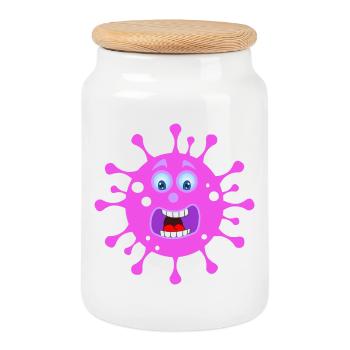 DESTROY CORONA CORONA BUSTERS VERNIETIG - Cookie Jar with Wooden Lid - white - Front