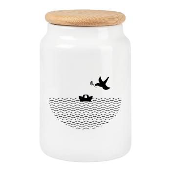 Arche de Noé - Boîte à biscuits avec couvercle en bois - blanc - Devant
