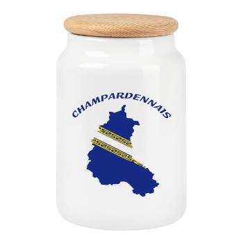 CHAMPARDENNAIS - Keksdose mit Holzdeckel - Weiß - Vorne