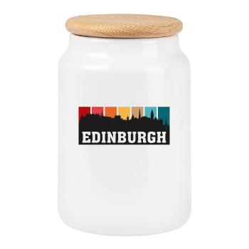 Édimbourg en Écosse - Boîte à biscuits avec couvercle en bois - blanc - Devant