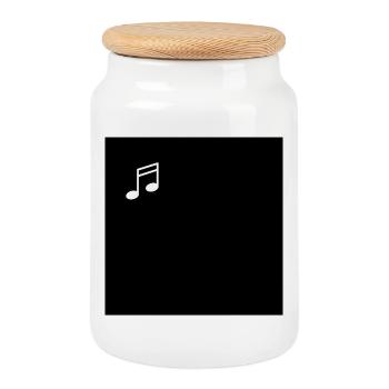 Note de musique - Boîte à biscuits avec couvercle en bois - blanc - Devant